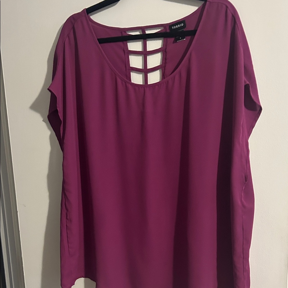 torrid Deep Magenta Ladder-Back Blouse